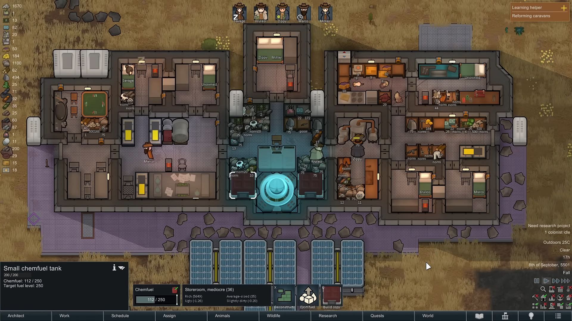 Chemfuel tank in Rimworld Odyssey (Image via Ludeon Studios//YouTube @Ic0n Gaming)